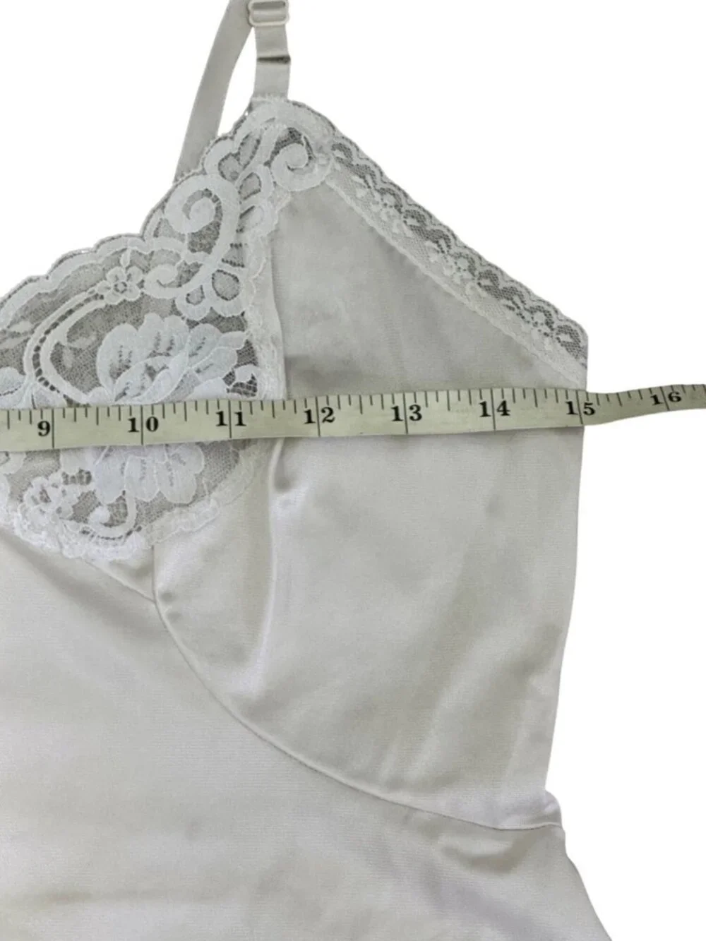 Vintage White Lace Trim Camisole Slip Top With Adjustable Straps Womens Small - Picture 14 of 16